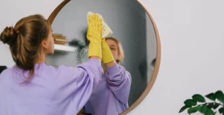 Apollo Cleaning Services professional cleaning a bright living room in Union New Jersey