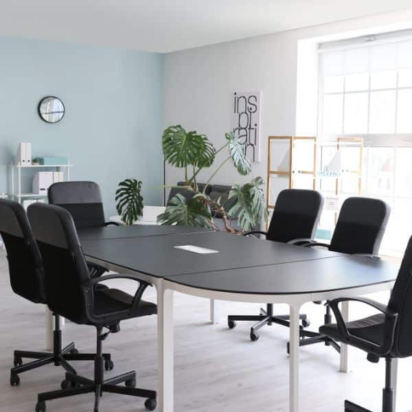 A clean conference room cleaning by Apollo Cleaning.